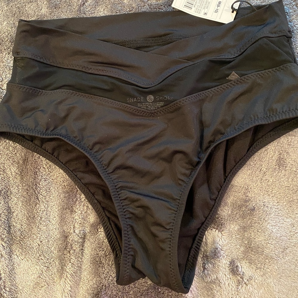High waisted black bikini bottoms size medium New with tags